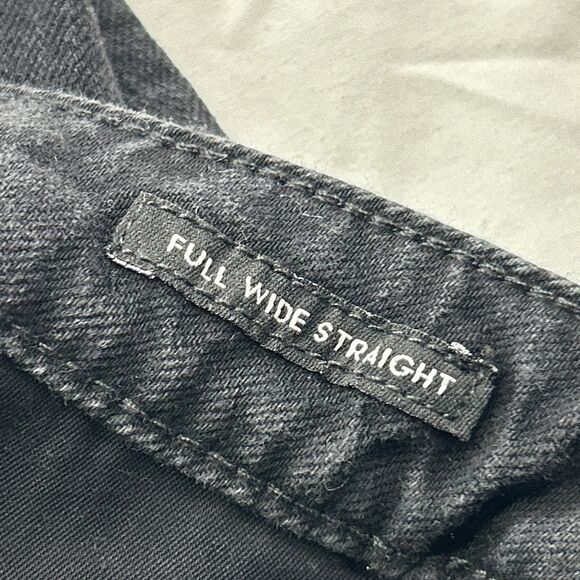 Free Assembly Women's Size 12 High Rise Full Wide Straight Black Jeans Grunge - Picture 8 of 10